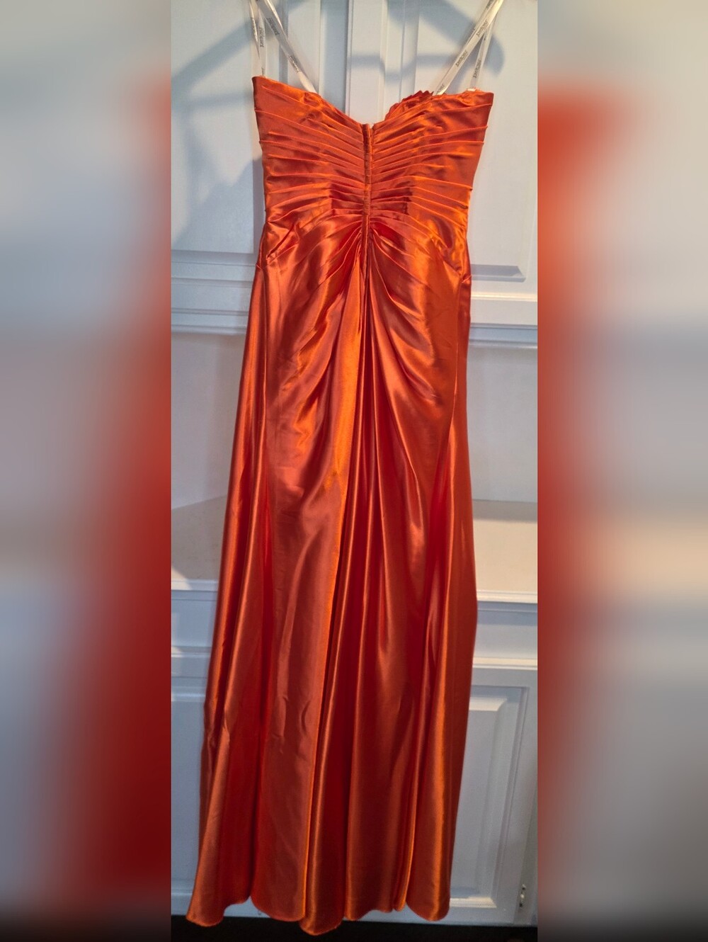 Tony Bowls Orange Beaded One Shoulder Formal Gown NWOT Size 6 Crystal Pageant - Picture 5 of 14